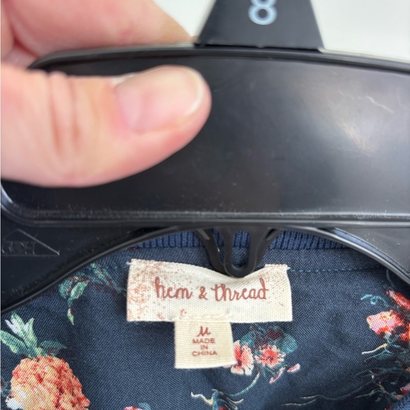 Floral Navy Bomber Jacket - Picture 4 of 4